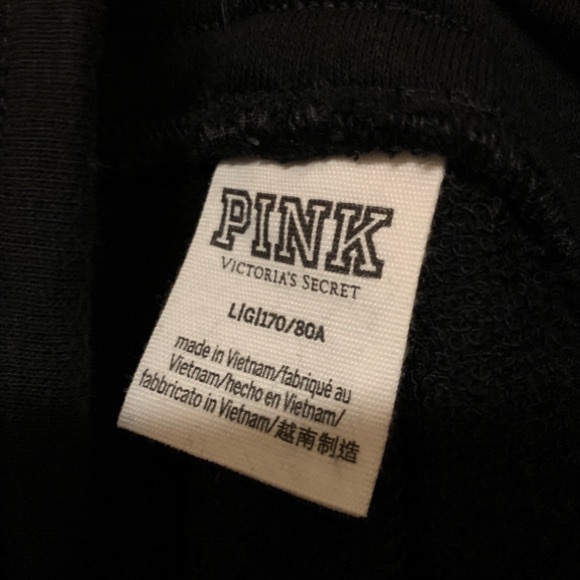 VICTORIA’S SECRET PINK Women’s Black Dog Logo Side Snap Slim Fit Joggers - Picture 3 of 3